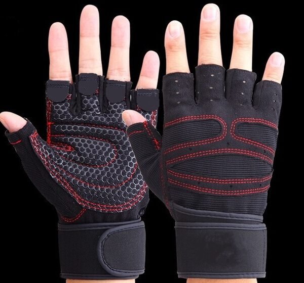 Half-Finger Exercise Gloves with Grip Support