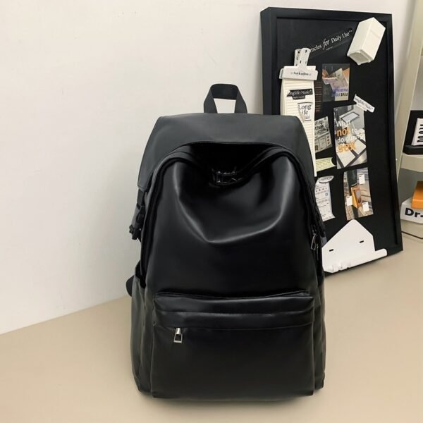 Large Capacity Leather-Look Men’s Backpack – Ideal for Travel, Commuting, or Outdoor Use