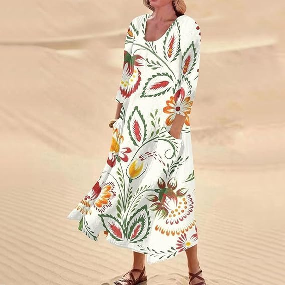 Women's Classic Collared Dress with Front Pockets – Effortlessly Stylish & Practical