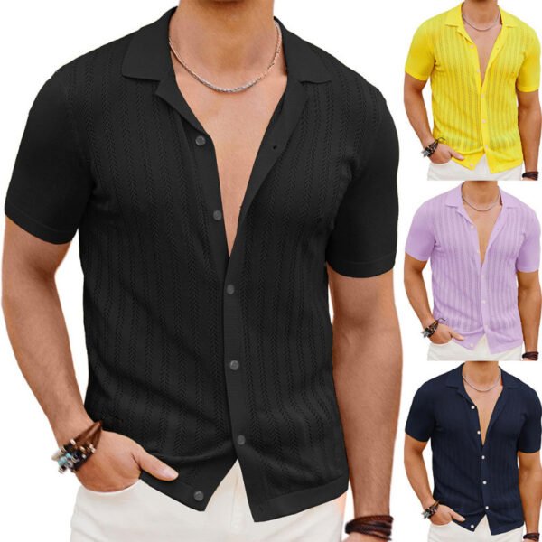 Cool and Airy Men’s Summer Shirt – Hollow Design for Maximum Breathability