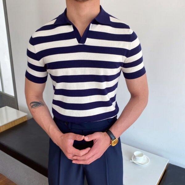 Striped Button-Up Casual Shirt for Men – Lightweight & Versatile Style