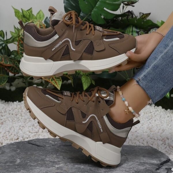 Trendy Red Chunky Sneakers for Women – Casual Fashion Streetwear Shoes for Online Purchase