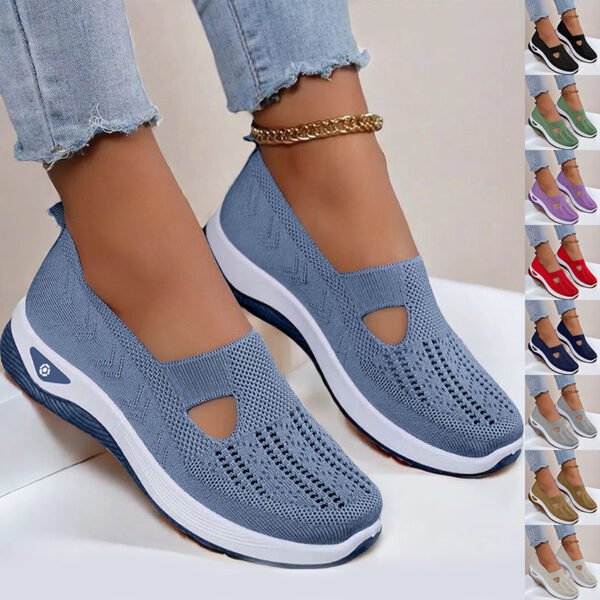 Comfortable Mesh Slip-On Flats for Women – Non-Slip, Flexible Casual Walking Shoes