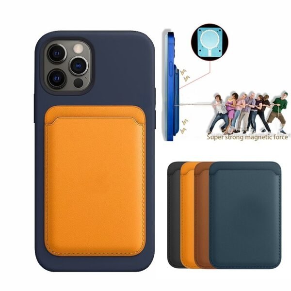 MagSafe Compatible Luxury Leather Wallet Case with Magnetic Card Holder for iPhone 14 Pro Max, 13, 12 – Slim Phone Cover with Strong Magnetic Adsorption