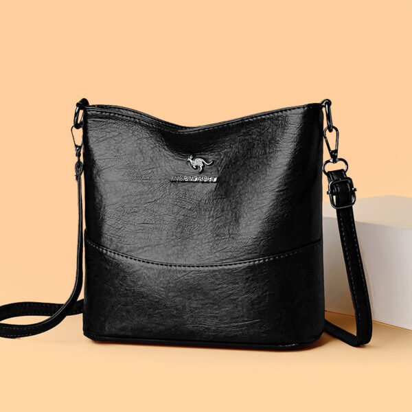Women's Large Capacity Soft Leather Shoulder Handbag – Casual Solid Color Tote