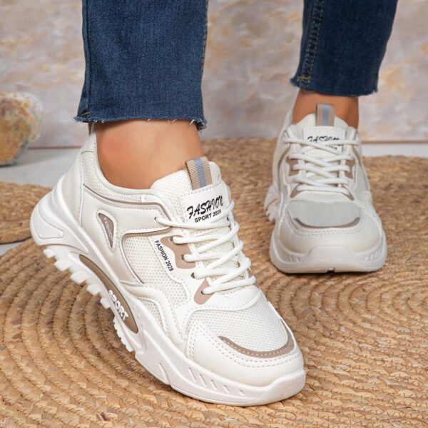 Women's Breathable Mesh Platform Sneakers – Lightweight Casual Height-Increasing Shoes