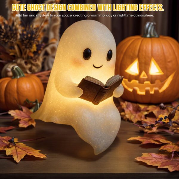 Adorable LED Ghost Night Light – Soft Warm Glow Bedside Lamp for Kids, Halloween Decor & Gift Idea