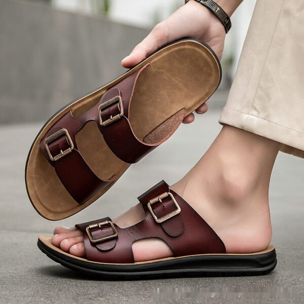 Men’s Casual Beach Sandals – Dual-Use Slip-On Water Shoes