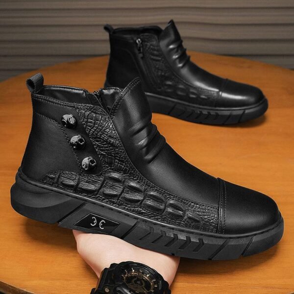 Men's British-Style Casual High-Top Combat Boots – Trendy Martin Boots for Everyday Wear