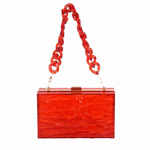 Fashionable Transparent Handbag for Women – Clear Acrylic Shoulder Bag