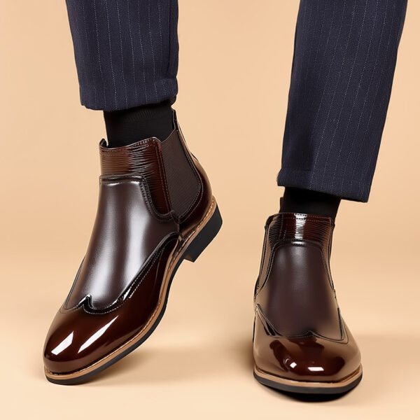 Trendy Men’s Chelsea Boots with Color Block Design – Modern Ankle Boots