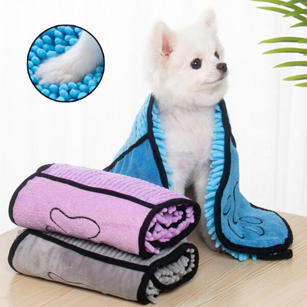 Super Absorbent Microfiber Pet Bath Towel – Quick-Drying Dog & Cat Bathrobe Towel – Soft, Fast-Drying Towel for Dogs, Cats & Small Pets