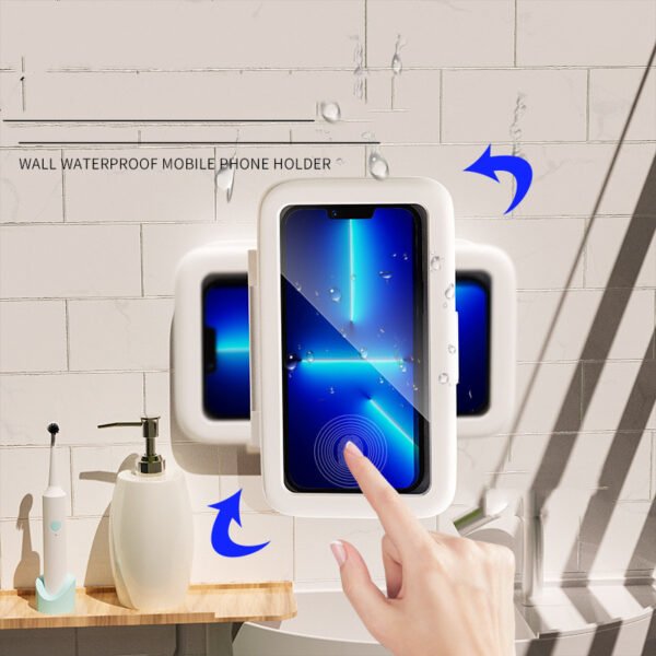 Waterproof Shower Phone Holder – Wall-Mounted Touchscreen Case for Bathroom & Kitchen, Hands-Free Mobile Protection