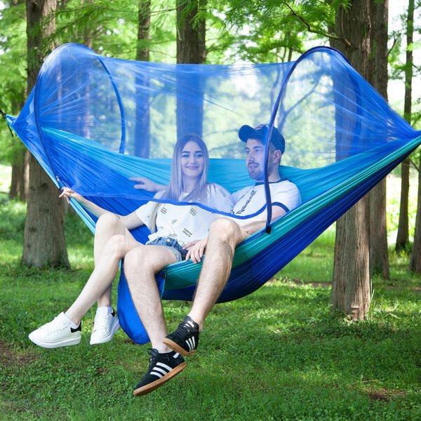 Instant Setup Hammock with Built-In Mosquito Net – Lightweight, Automatic Pop-Up Camping Hammock